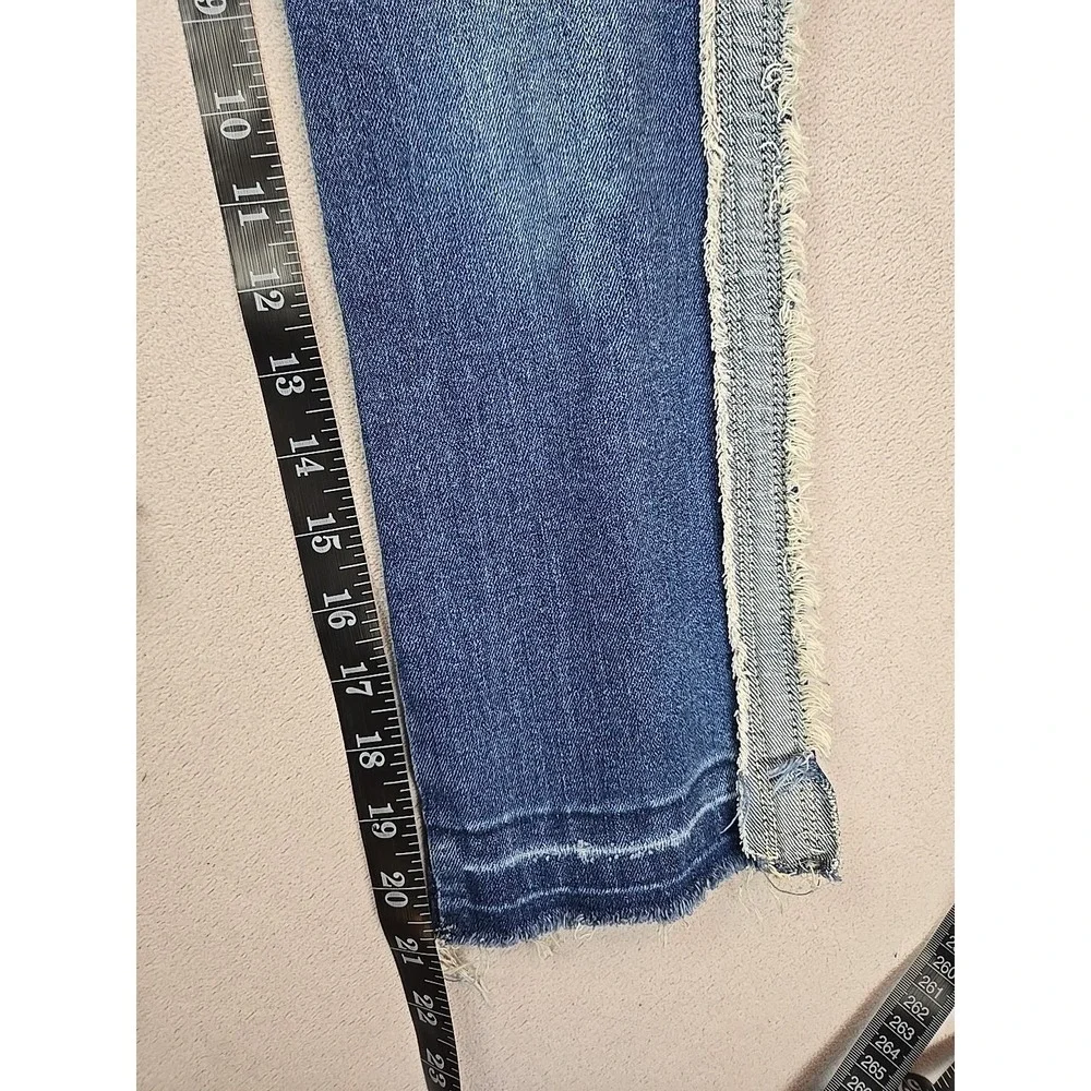 Joe's Jeans Size 8 Girls‎ Distressed Frayed Side Seam Blue Denim Jeans